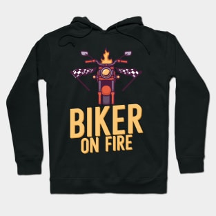 Biker on fire Hoodie